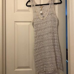 LF white lace slip dress